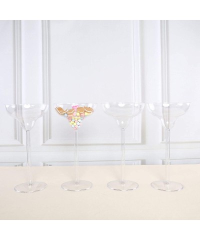 4 pcs 18" tall Clear Plastic Margarita Vases Cups for Wedding Party Flowers Centerpieces Home Decorations Bulk Supplies - CS1...