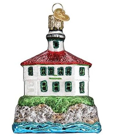 Christmas Glass Blown Ornament with S-Hook and Gift Box- Outdoor Selection (Eldred Rock Lighthouse- 20114) - Eldred Rock Ligh...