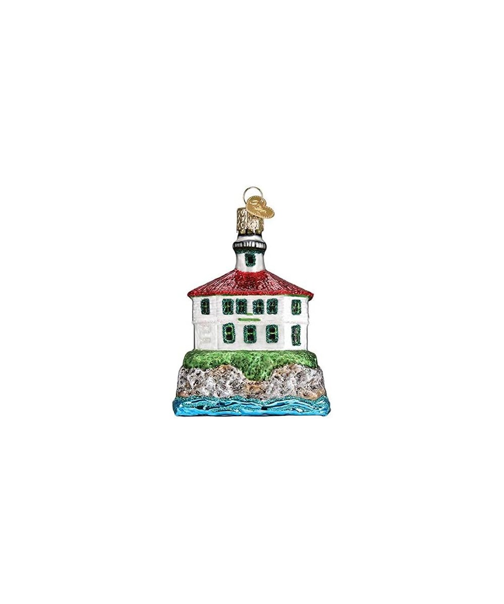 Christmas Glass Blown Ornament with S-Hook and Gift Box- Outdoor Selection (Eldred Rock Lighthouse- 20114) - Eldred Rock Ligh...