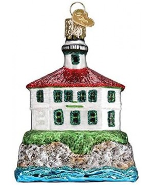 Christmas Glass Blown Ornament with S-Hook and Gift Box- Outdoor Selection (Eldred Rock Lighthouse- 20114) - Eldred Rock Ligh...