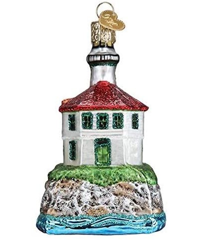 Christmas Glass Blown Ornament with S-Hook and Gift Box- Outdoor Selection (Eldred Rock Lighthouse- 20114) - Eldred Rock Ligh...