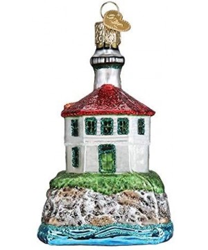 Christmas Glass Blown Ornament with S-Hook and Gift Box- Outdoor Selection (Eldred Rock Lighthouse- 20114) - Eldred Rock Ligh...