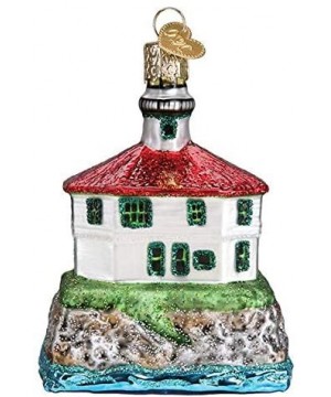 Christmas Glass Blown Ornament with S-Hook and Gift Box- Outdoor Selection (Eldred Rock Lighthouse- 20114) - Eldred Rock Ligh...