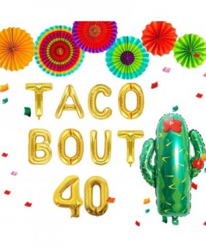 8 PCS Gold Taco Bout 40 Balloons Nacho Average forty Balloon Fiesta 40th Birthday Decoration Taco Birthday Party Decoration T...