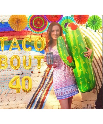 8 PCS Gold Taco Bout 40 Balloons Nacho Average forty Balloon Fiesta 40th Birthday Decoration Taco Birthday Party Decoration T...