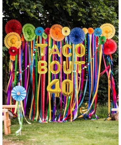 8 PCS Gold Taco Bout 40 Balloons Nacho Average forty Balloon Fiesta 40th Birthday Decoration Taco Birthday Party Decoration T...