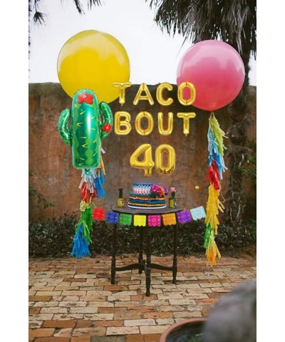 8 PCS Gold Taco Bout 40 Balloons Nacho Average forty Balloon Fiesta 40th Birthday Decoration Taco Birthday Party Decoration T...