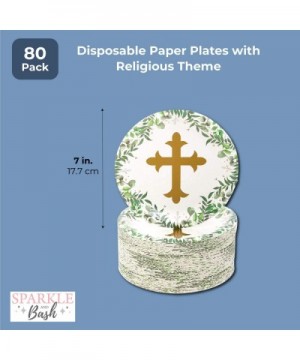 Disposable Paper Plates with Religious Theme (7 in- Pack of 80) - CP18UKEK9W3 $11.48 Tableware