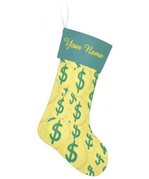 Christmas Stocking Custom Personalized Name Text Doodle Dollar Coins for Family Xmas Party Decoration Gift 17.52 x 7.87 Inch ...