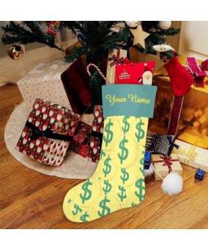 Christmas Stocking Custom Personalized Name Text Doodle Dollar Coins for Family Xmas Party Decoration Gift 17.52 x 7.87 Inch ...