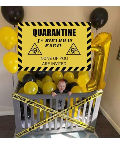 Quarantine Birthday Decorations -1st Quarantine Birthday Banner Social Distancing Theme Party (1st-Yellow) - CM199RX3LK0 $8.4...