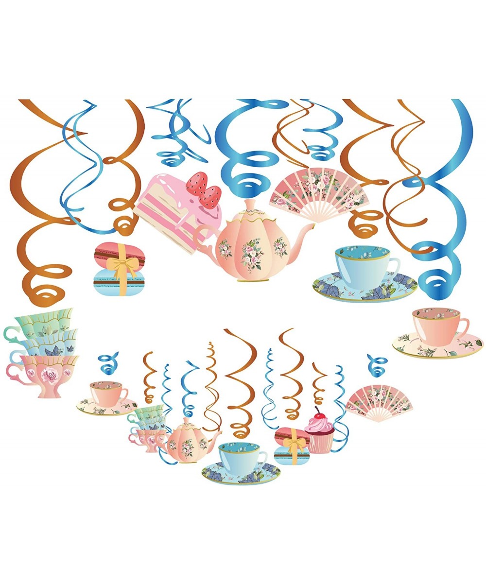 Tea Hanging Swirl Decorations-Mad Hatter-Vintage-Teacup for Garden-Party-Together-Ceiling-Home-Office-Bedroom (30Ct) - CC192T...