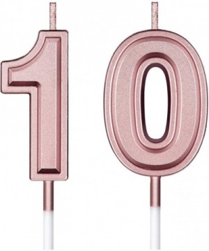 10th Birthday Candles Cake Numeral Candles Happy Birthday Cake Candles Topper Decoration for Birthday Wedding Anniversary Cel...