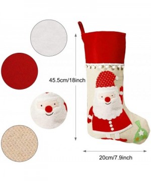 Christmas Stockings- 4 Pack 18" Big Xmas Stockings Decorations-Santa Snowman Bear Tree Xmas Character Fireplace Hanging Stock...