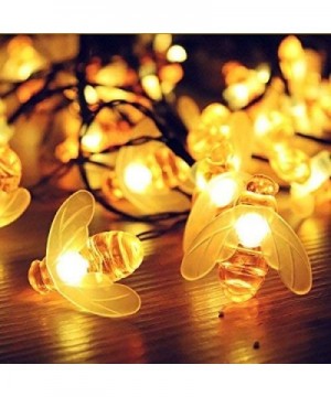 2 Pack 6 Meters 30 LED Solar Honeybee String Lights LED Waterproof Fairy Rope Lights Outdoor Garden Patio Fence Tree Balcony ...