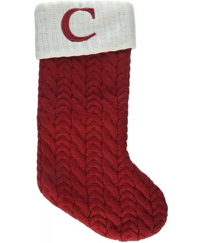 21 Inch Cable Knit Monogram Christmas Stocking (Embroidered C) - Embroidered C - CU128XOCMX9 $19.90 Stockings & Holders