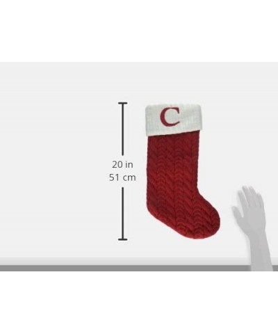 21 Inch Cable Knit Monogram Christmas Stocking (Embroidered C) - Embroidered C - CU128XOCMX9 $19.90 Stockings & Holders