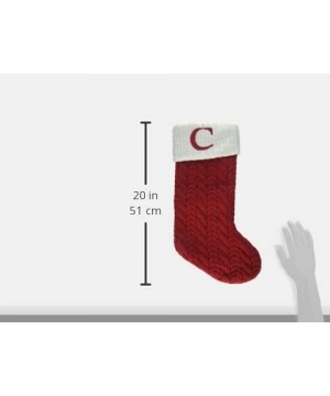 21 Inch Cable Knit Monogram Christmas Stocking (Embroidered C) - Embroidered C - CU128XOCMX9 $19.90 Stockings & Holders