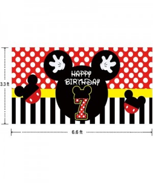 Mickey Mouse Backdrop- Mickey 7th Birthday Backdrop- Mickey Birthday Party Supplies- Large Mickey Mouse 7th Birthday Banner- ...