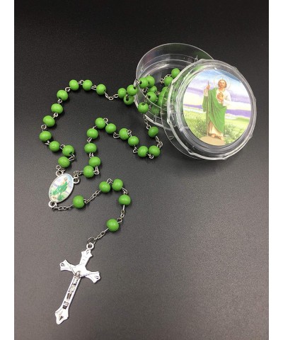 12 - San Judas (St. Jude) Favors Rosaries Cross Scented Green Recuerdos de Bautizo Rosario with Organza Bags - C918R5S8N2O $2...
