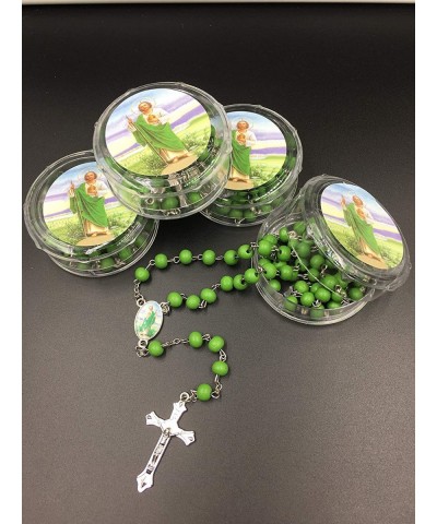 12 - San Judas (St. Jude) Favors Rosaries Cross Scented Green Recuerdos de Bautizo Rosario with Organza Bags - C918R5S8N2O $2...