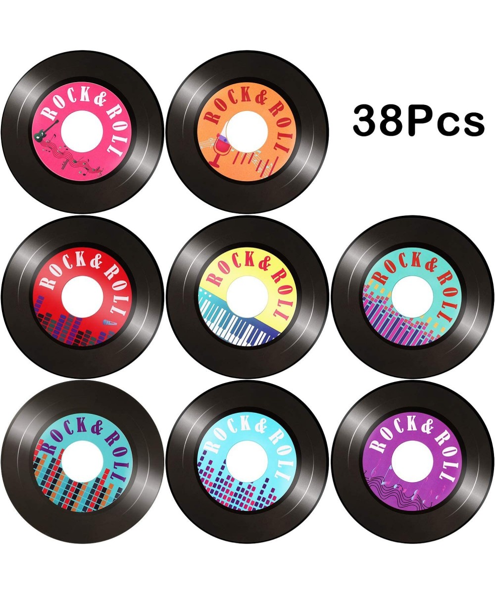 38 Pieces Records Cutouts Colorful Record Decoration 1950s Party Decorations for Theme Party Favors- 8 Styles - CB18XL3ESNN $...