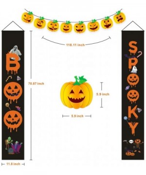 Halloween Banners Spooky Boo-Outdoor Indoor Halloween Decorations Welcome Bright Black Orange Porch Sign Hanging for Home Wal...