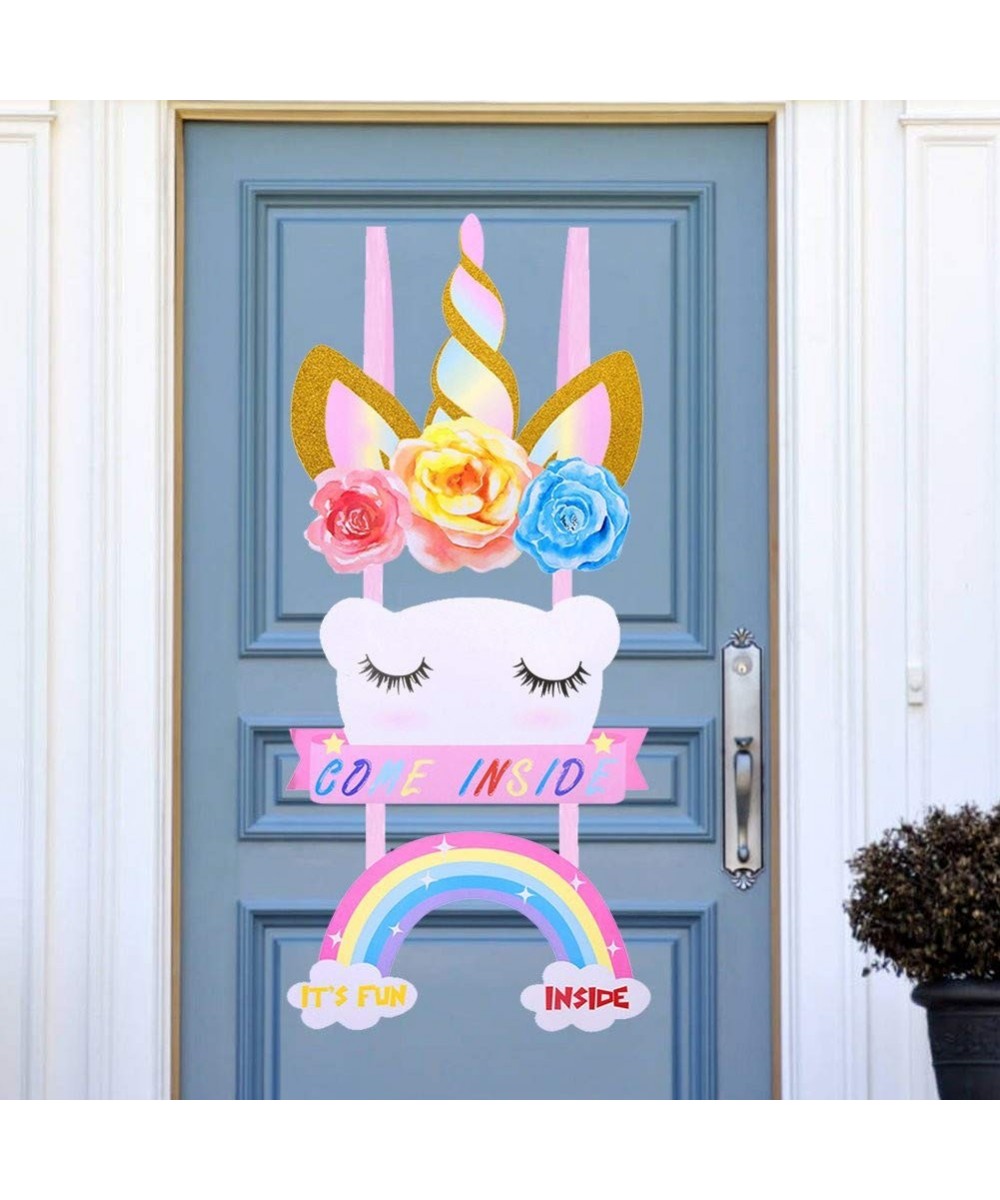 Pre-Strung Unicorn Door Sign - Unicorn Birthday Party Supplies - Happy Birthday Door Sign Magical Rainbow Girl Birthday Party...