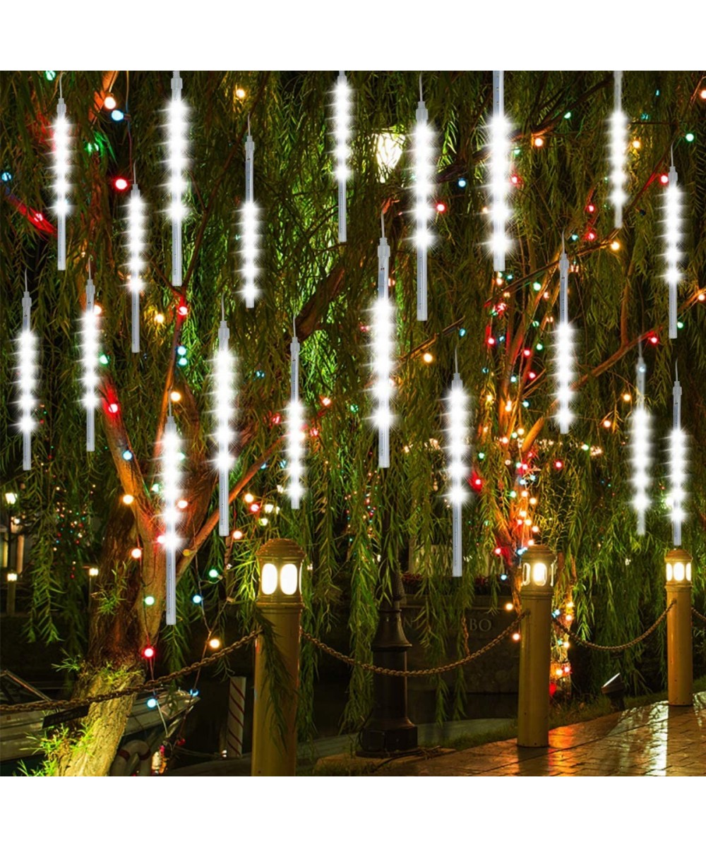 Meteor Shower Lights- LED Falling Rain Lights 30cm 8 Tube 144 LEDs Waterproof Double-Sided SMD Lamp Beads Icicle Snow Fall St...