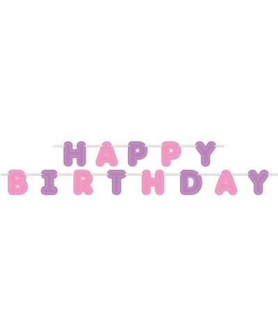 9ft Purple & Pink Happy Birthday Banner - C612CUTKBAX $5.60 Banners & Garlands