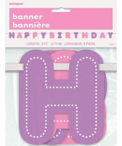 9ft Purple & Pink Happy Birthday Banner - C612CUTKBAX $5.60 Banners & Garlands