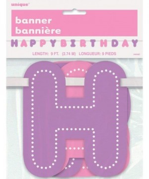 9ft Purple & Pink Happy Birthday Banner - C612CUTKBAX $5.60 Banners & Garlands