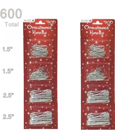 Value Set 600pc Silver Ornament Hanging Hooks Holiday Decor - Includes 300 Large (2.5") & 300 Small (1.25") Hooks - 600 Silve...