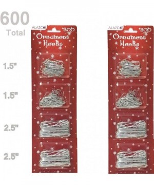 Value Set 600pc Silver Ornament Hanging Hooks Holiday Decor - Includes 300 Large (2.5") & 300 Small (1.25") Hooks - 600 Silve...