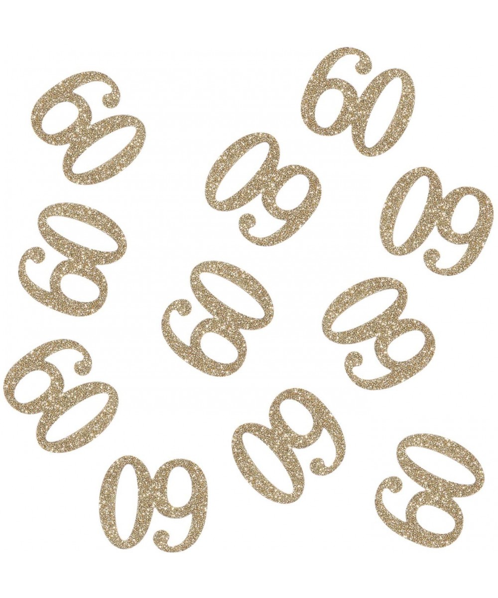 100 PCS Gold Glitter Number 60 Table Confetti 60th Birthday/Anniversary Celebrating Decorations - CL18GOI5GST $6.80 Confetti