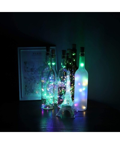 12 Pack Colorful Wine Bottle Lights with Cork- 7ft 20 LED Wine Cork Mini String Lights on Copper Wire-Battery Operated Starry...