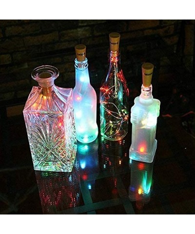 12 Pack Colorful Wine Bottle Lights with Cork- 7ft 20 LED Wine Cork Mini String Lights on Copper Wire-Battery Operated Starry...