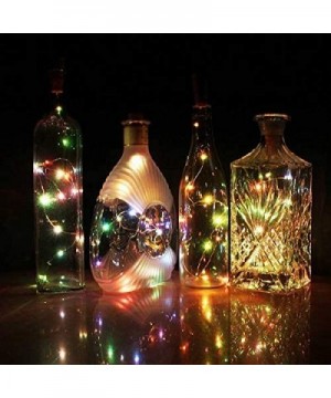 12 Pack Colorful Wine Bottle Lights with Cork- 7ft 20 LED Wine Cork Mini String Lights on Copper Wire-Battery Operated Starry...