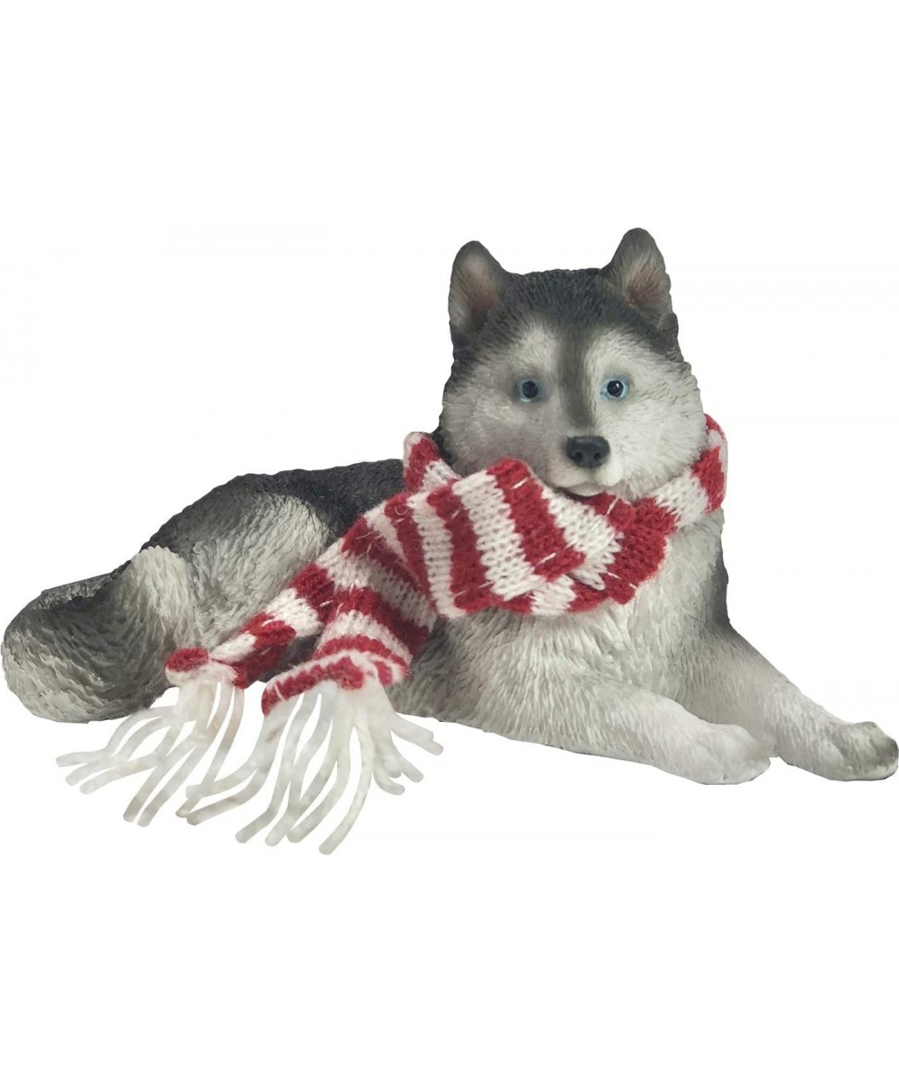 Siberian Husky with Red and White Scarf Christmas Ornament - C712NSIKOGY $13.91 Ornaments