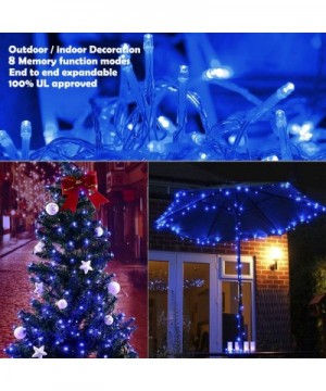 Christmas String Lights - 120 LEDs 49ft/15m Memory Function End-to-End 8 Modes Plug in Indoor/Outdoor Waterproof Decorative F...