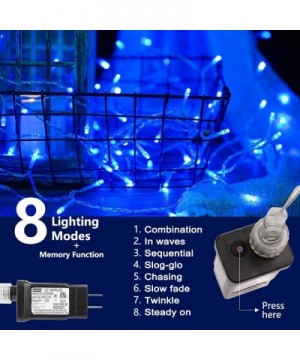 Christmas String Lights - 120 LEDs 49ft/15m Memory Function End-to-End 8 Modes Plug in Indoor/Outdoor Waterproof Decorative F...