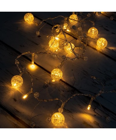 5.5 feet 20 LED String Fairy Light w/Clear Balls & Beads Battery Powered Decorative Indoor Outdoor- Warm White - Ball Bead - ...