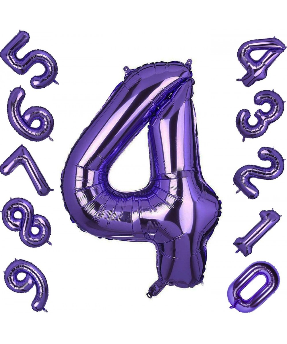 40 Inch Number Balloons Purple Number 4 Helium Foil Birthday Party Decorations Digit Balloons - Number 4 Balloon - C019E0QCC2...