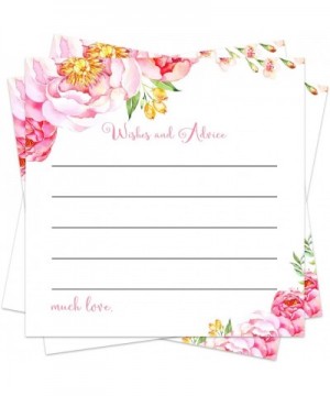 Floral Advice Cards (25 Pack) Girls Baby Shower Games - Bridal Shower Wishes - Wedding - Graduation Party - Wishing Well - Re...