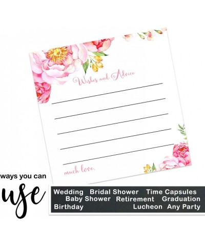 Floral Advice Cards (25 Pack) Girls Baby Shower Games - Bridal Shower Wishes - Wedding - Graduation Party - Wishing Well - Re...