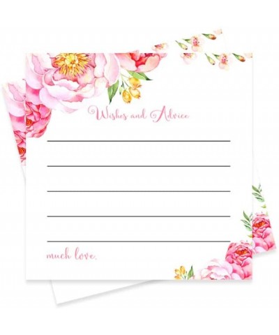 Floral Advice Cards (25 Pack) Girls Baby Shower Games - Bridal Shower Wishes - Wedding - Graduation Party - Wishing Well - Re...