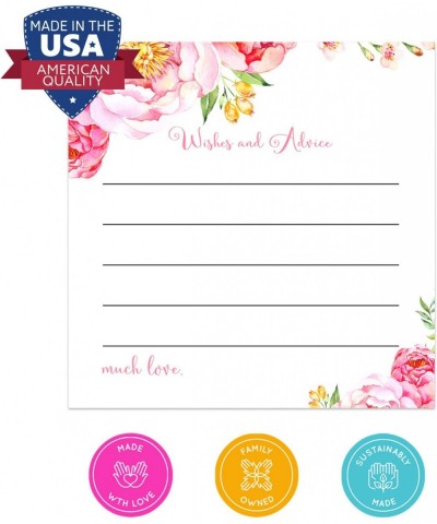Floral Advice Cards (25 Pack) Girls Baby Shower Games - Bridal Shower Wishes - Wedding - Graduation Party - Wishing Well - Re...