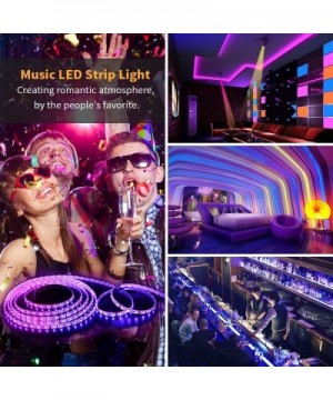 Music Led Strip Light-IR Music Sound Activated 5M 5050 RGB Waterproof 300LEDs RGB Flexible Color Changing LED Strip Kit with ...