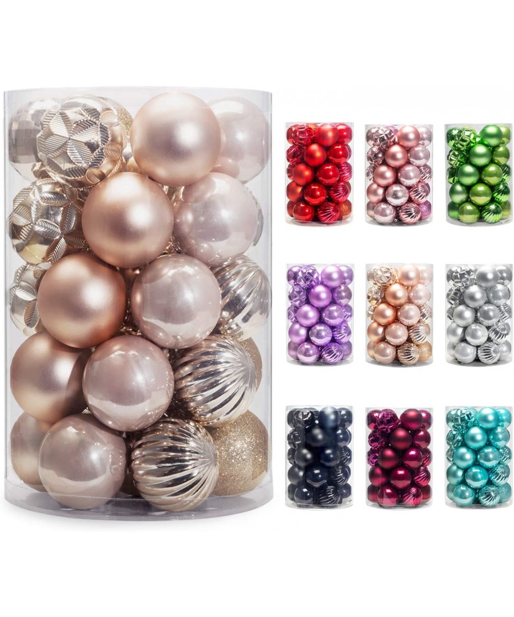 Christmas Ball Mini Ornaments Party Decoration Shatterproof Festival Widgets Pendant Hanging Pack of 34pcs (40mm-Champagne) -...