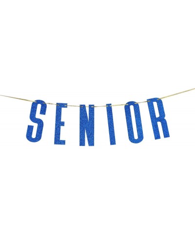 Navy Blue Glitter Senior Banner for Congrats Grad Banner - High School College Graduation Party Bunting Decoration - CU19E0EZ...